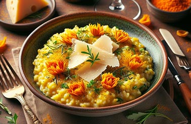 Un risotto tradicional adornado